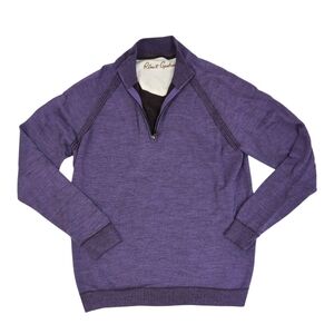 Robert Graham Purple Wool Knit Quarter Zip